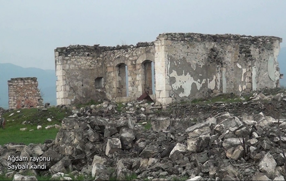 Müdafiə Nazirliyi Ağdam rayonunun Saybalı kəndinin videogörüntülərini paylaşıb