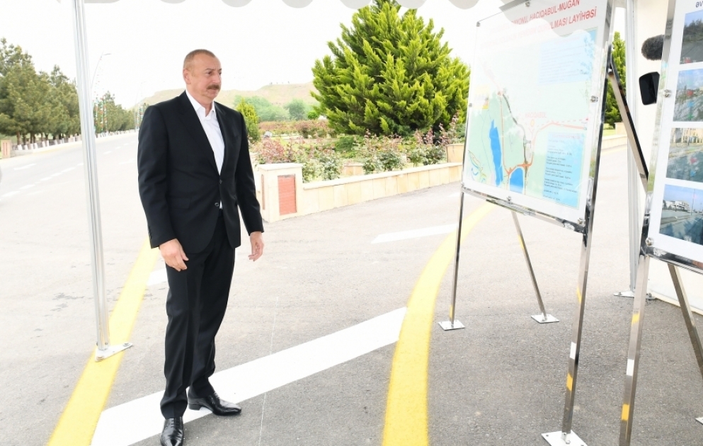 La route Hadjigaboul-Mughan rouverte à la circulation 
Le président Ilham Aliyev participe à la cérémonie