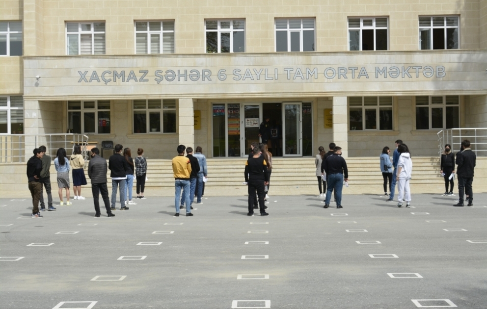 Xaçmaz: 1579 şagird buraxılış imtahanı verib