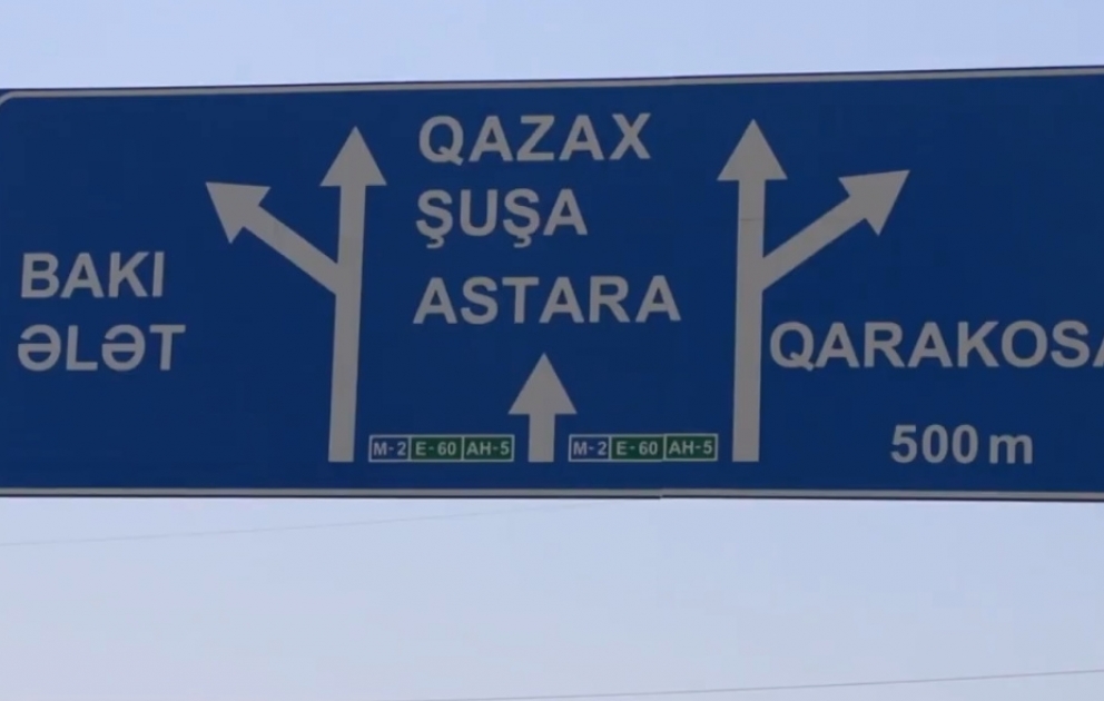 Qarabağa doğru istiqaməti və məsafəni bildirən lövhələr quraşdırılır