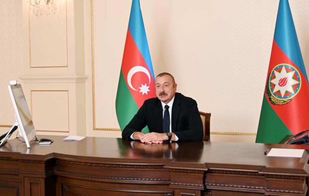 Prezident İlham Əliyevin Dünya İqtisadi Forumunun prezidenti ilə videokonfrans formatında görüşü olub