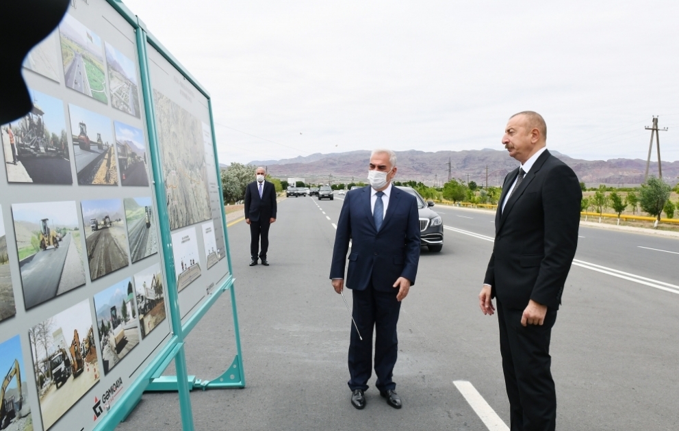 President Ilham Aliyev attended inauguration of Julfa-Ordubad highway