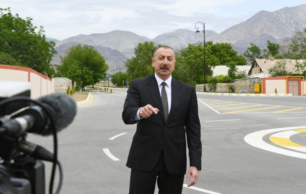 President Ilham Aliyev was interviewed by Azerbaijan Television