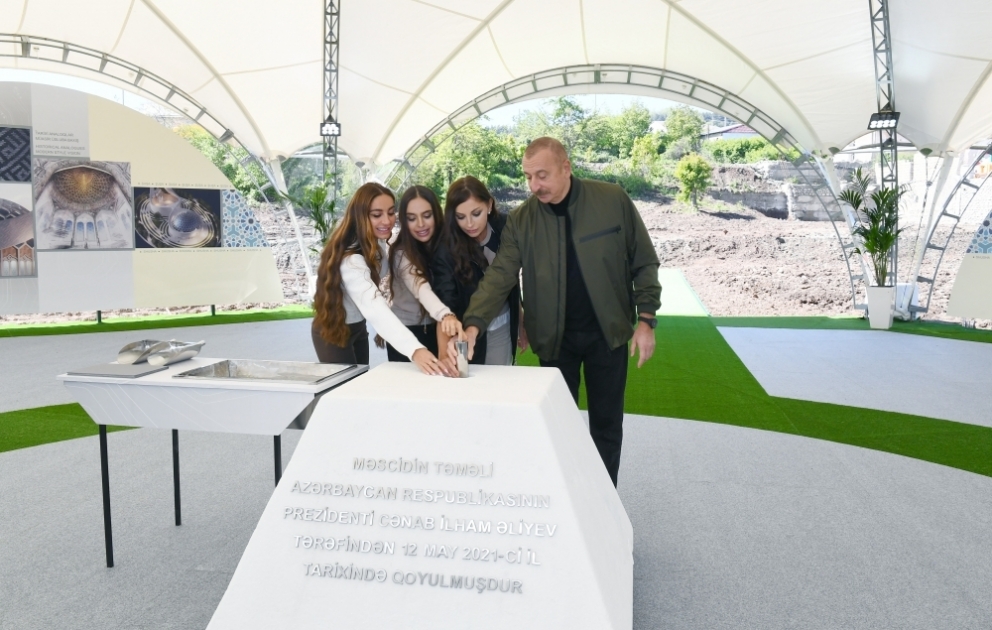 President Ilham Aliyev laid foundation stone for new mosque in Shusha
