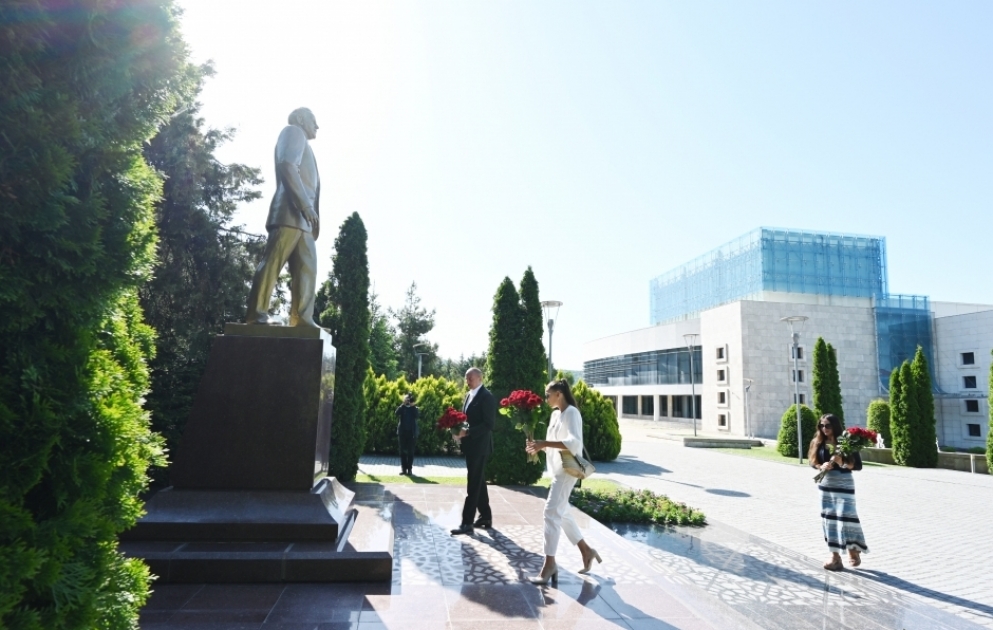 President Ilham Aliyev arrived in Gabala district for visit