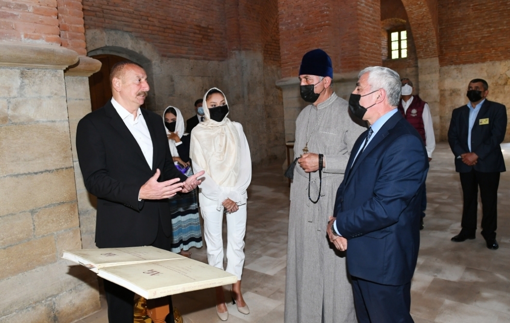 President Ilham Aliyev visited Albanian Church of Blessed Virgin Mary in Nij settlement, Gabala