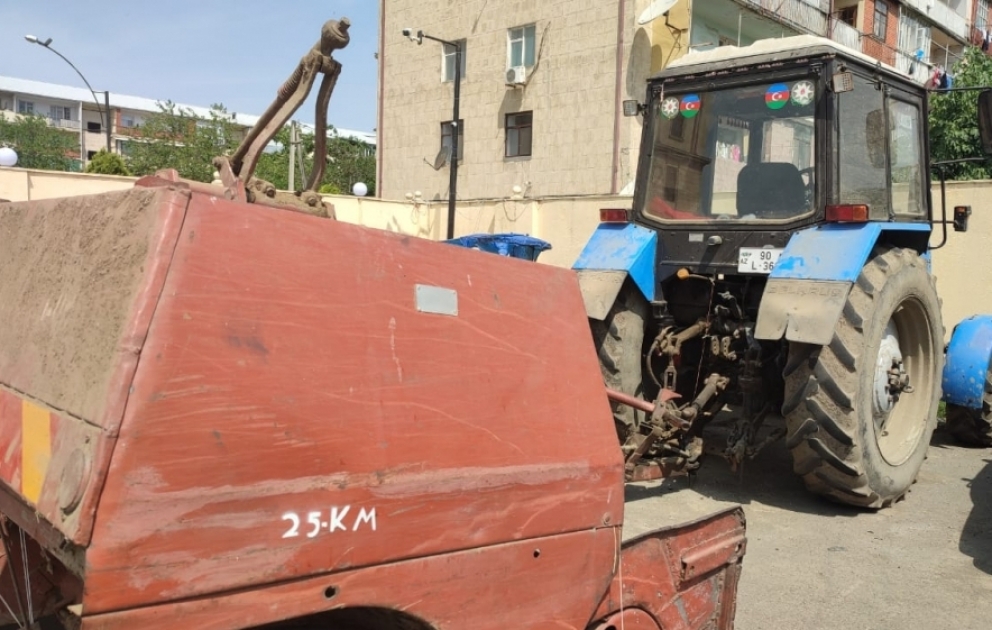 Lənkəranda içkili halda traktorla avtoxuliqanlıq edən sürücü saxlanılıb