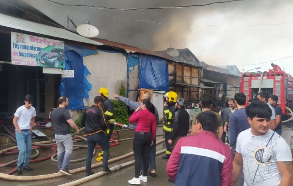 Bərdənin Güloğlular kəndindəki bazarda baş verən yanğın söndürülüb