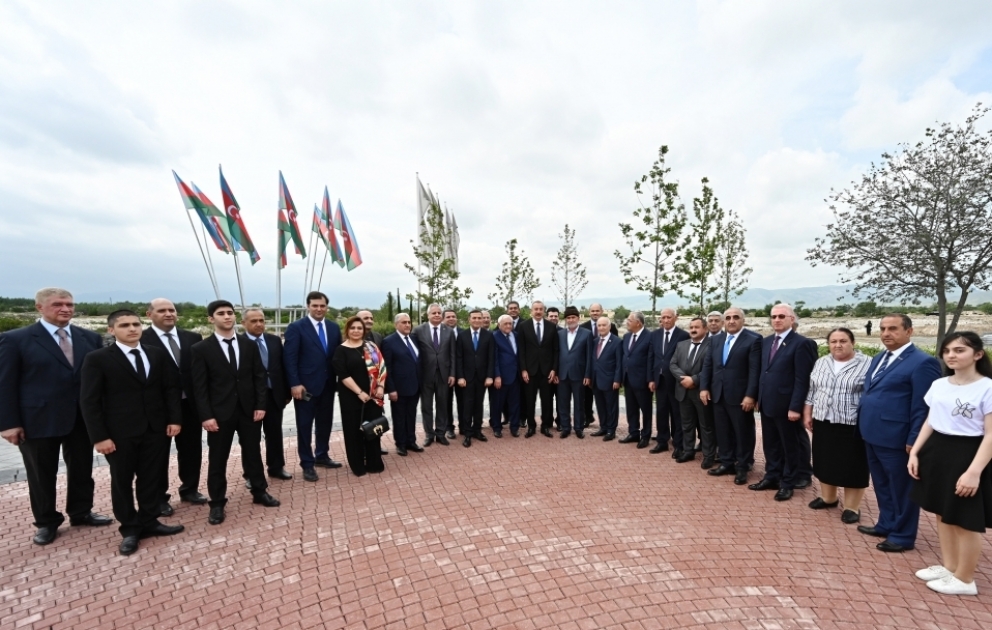 President Ilham Aliyev attended ceremony to lay foundation stone for restoration of Aghdam city, met with members of general public