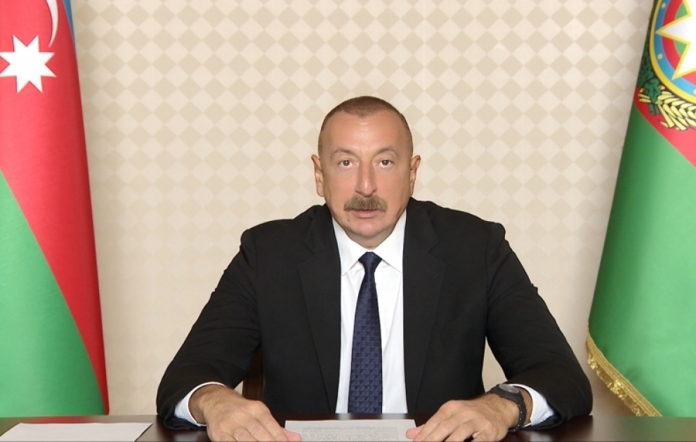 Le président azerbaïdjanais Ilham Aliyev intervient par visioconférence à la 74e session de l’Assemblée mondiale de la Santé