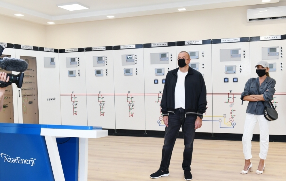 Fuzouli : le président Ilham Aliyev inaugure une sous-station électrique