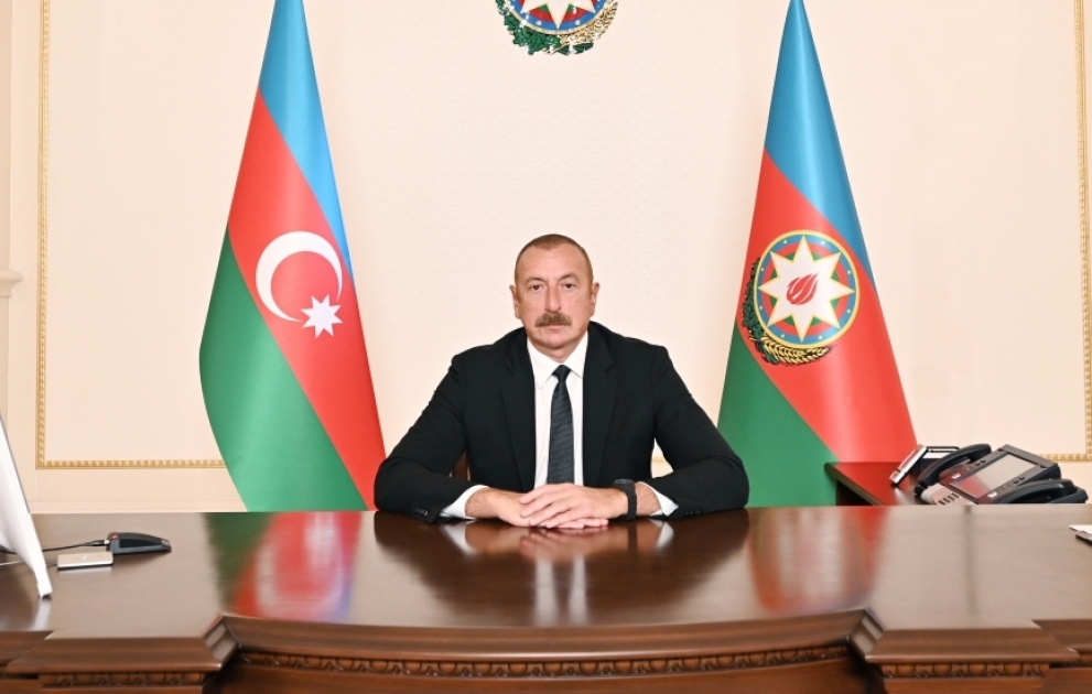 Le président Ilham Aliyev intervient en visioconférence lors du 2e Sommet de l’OCI sur la science et la technologie