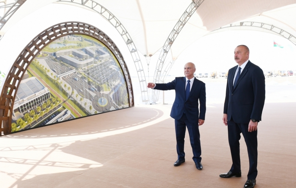 President Ilham Aliyev laid foundation stone for Alat Free Economic Zone, was interviewed by Azerbaijan Television