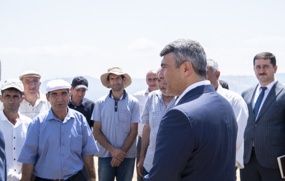 Lerikin dağ kəndində yeni nəsil kombaynlarla biçin aparılıb