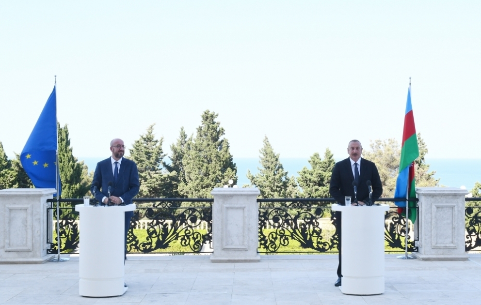 President Ilham Aliyev, President of European Council Charles Michel gave joint press conference