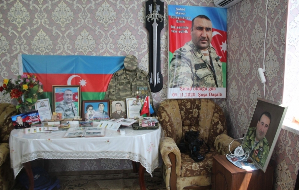 Şəhid mayor Emin Süleymanovun xatirəsi yad edilib