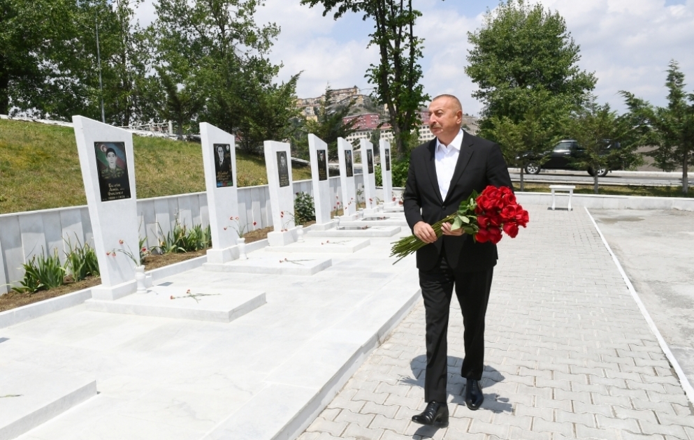 President Ilham Aliyev visited Alley of Martyrs in Dashkasan