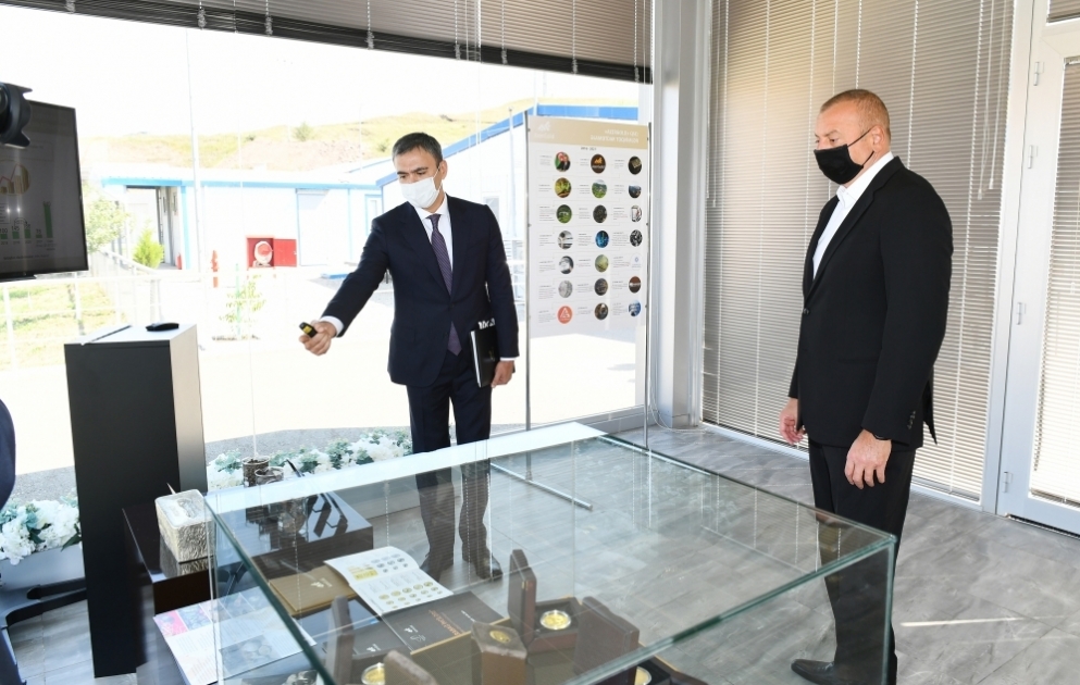 President Ilham Aliyev viewed activities of Chovdar Integrated Regional Processing Area owned by AzerGold CJSC