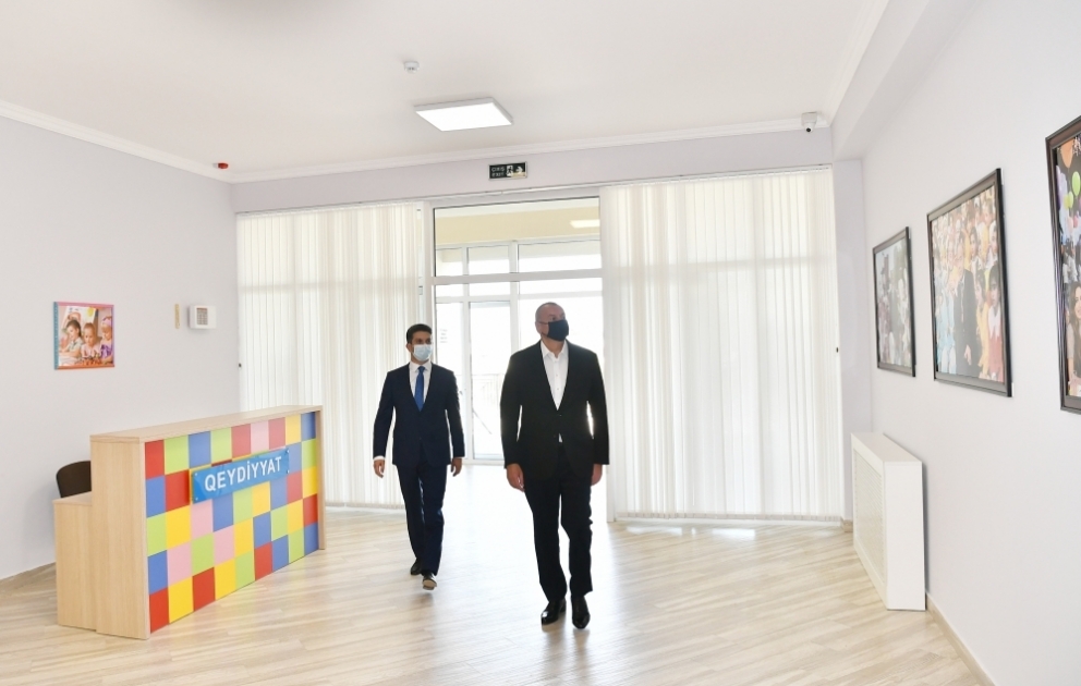 President Ilham Aliyev inaugurated 200-seat orphanage-kindergarten in Naftalan city