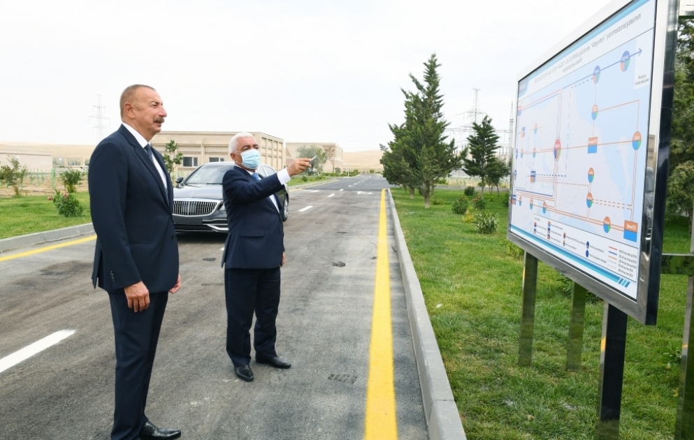 Prezident İlham Əliyev əsaslı şəkildə yenidən qurulan 500/330/220 kilovoltluq “Abşeron” yarımstansiyasının açılışında iştirak edib