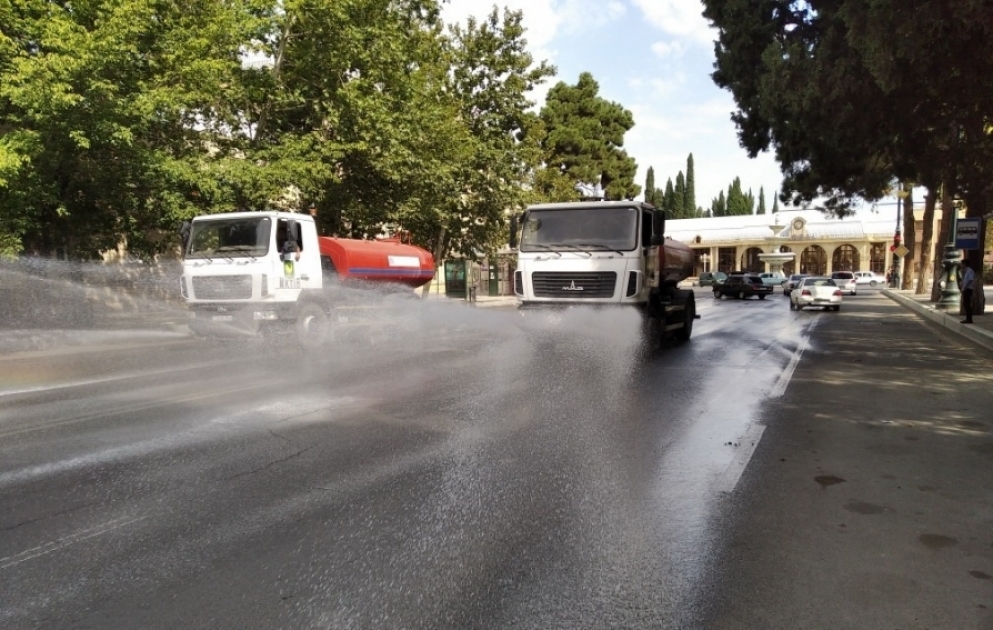 Gəncədə ümumşəhər iməcliyi keçirilib, küçə və prospektlərdə dezinfeksiya işləri aparılıb