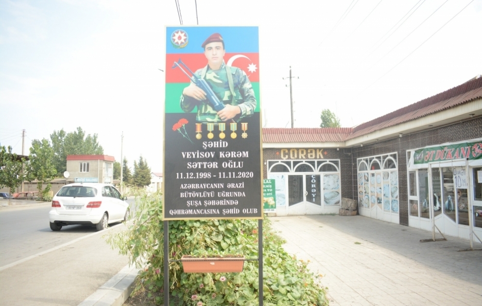 Xaçmazda şəhid Kərəm Veyisovun yaşadığı küçəyə onun adı verilib
