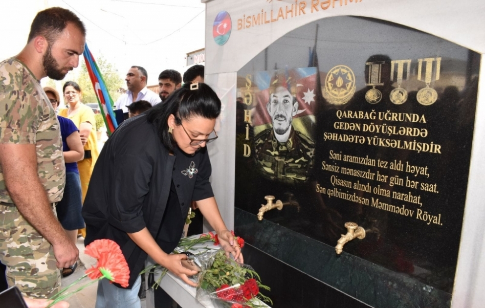 Şirvanda şəhid Röyal Məmmədovun xatirəsinə inşa edilən bulaq istifadəyə verilib