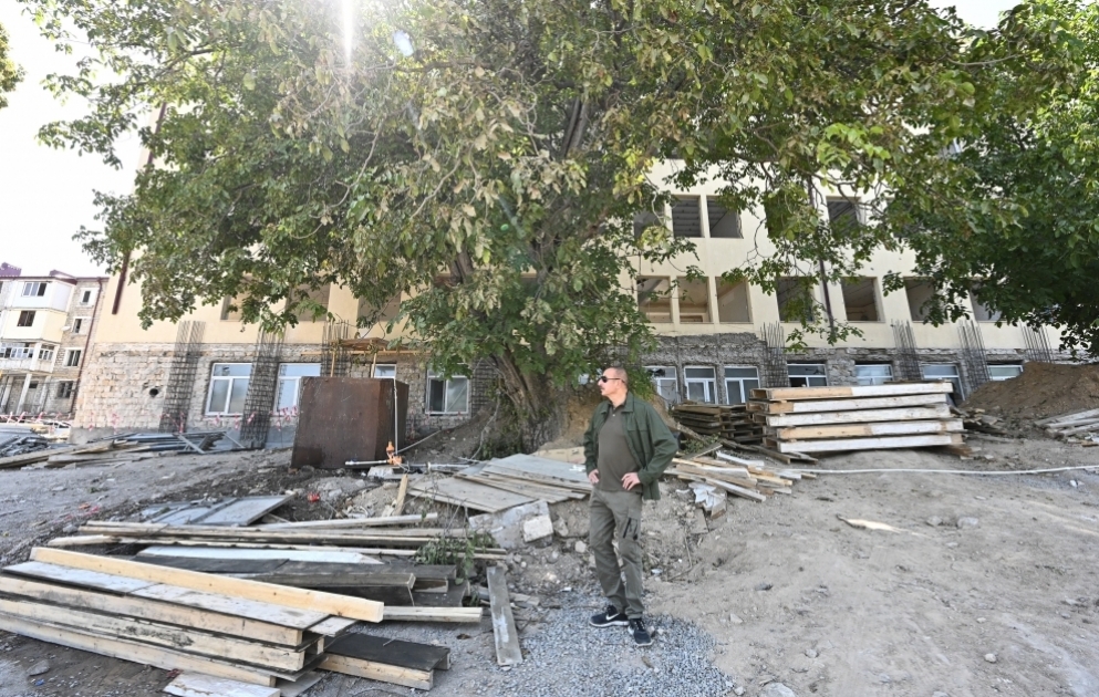 Şuşada Xüsusi nümayəndəliyin yerləşəcəyi inzibati binada bərpa işləri aparılır