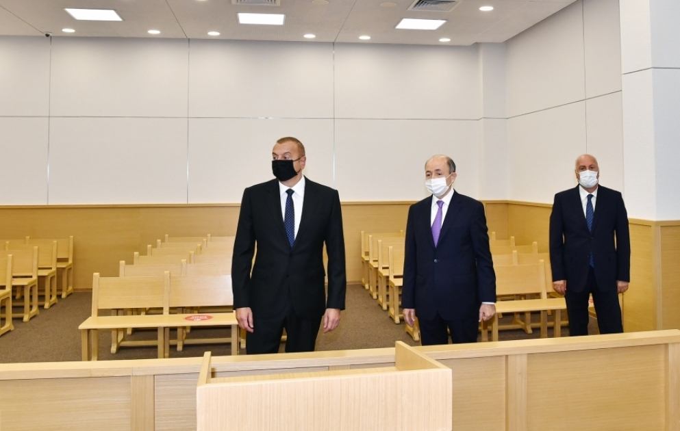 Президент Ильхам Алиев принял участие в открытии Сумгайытского судебного комплекса