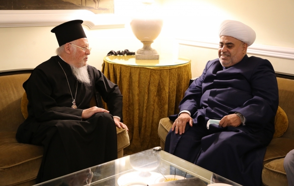 Qafqaz Müsəlmanları İdarəsinin sədri Bolonyada Konstantinopol Patriarxı I Varfolomeylə görüşüb