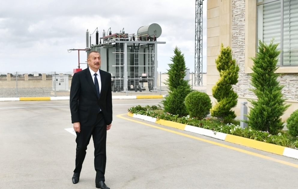 Prezident İlham Əliyev Bakının Xəzər rayonunda “Buzovna-1” yarımstansiyasının açılışında iştirak edib