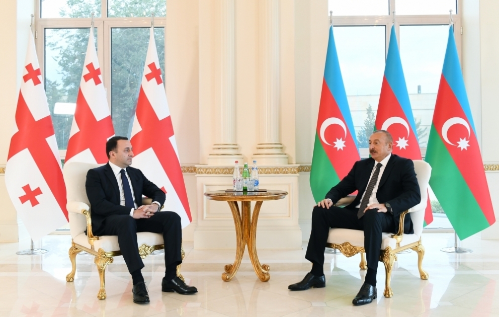 Präsident Ilham Aliyev empfängt Premierminister Georgiens