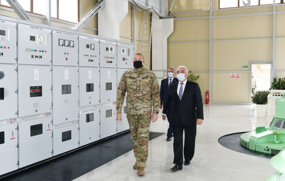 Tərtərdə "Suqovuşan-1” və “Suqovuşan-2” Kiçik Su Elektrik stansiyalarının yenidənqurmadan sonra açılışı olub