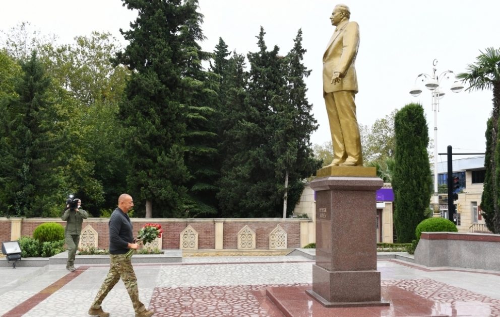Президент Ильхам Алиев прибыл в Тертерский район