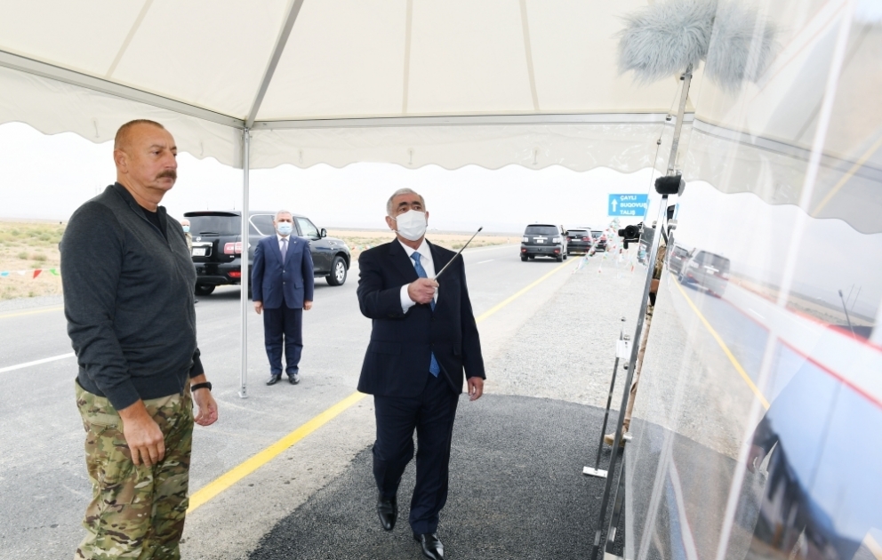 President Ilham Aliyev inaugurated highways leading to Sugovushan settlement and Talish village, Tartar district
