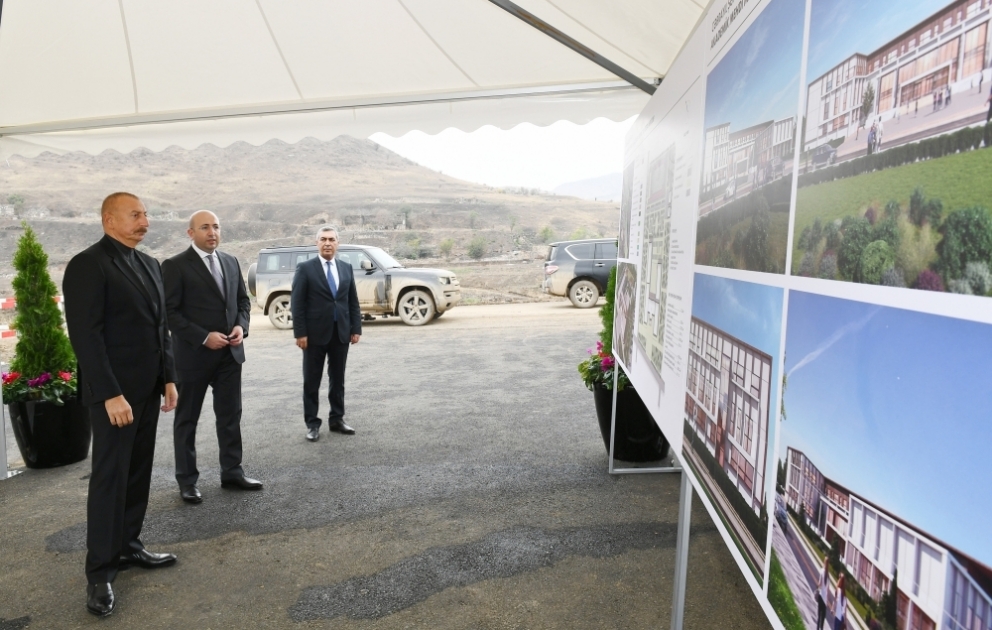 President Ilham Aliyev laid foundation stone for secondary school named after academician Mehdi Mehdizade in Jabrayil