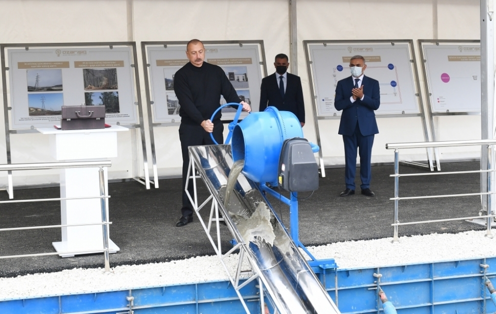 President Ilham Aliyev laid foundation stone for new Hadrut junction substation