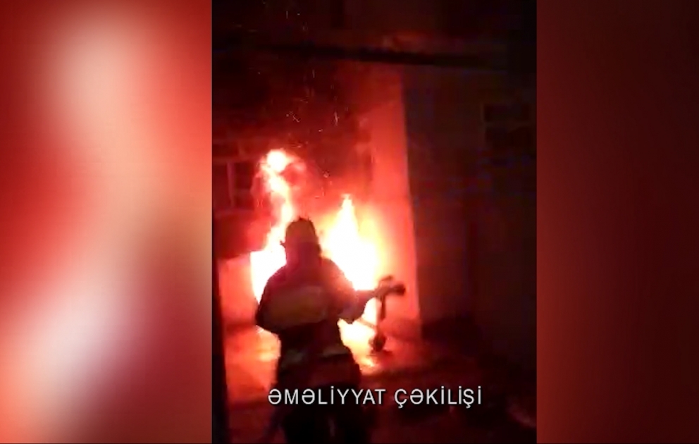İmişli şəhərində evdə yanğın baş verib
