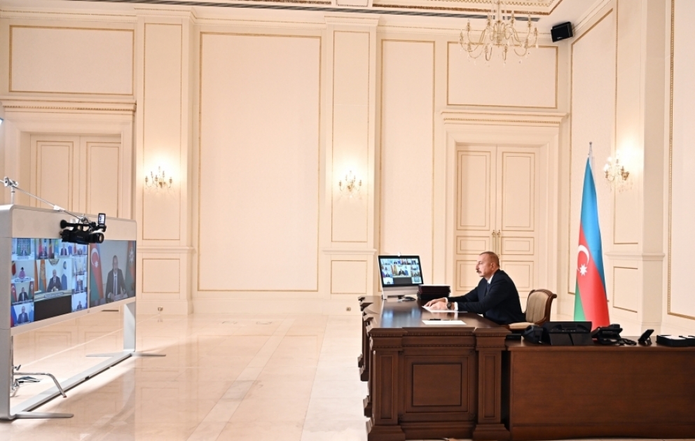 President Ilham Aliyev participates in CIS Heads of State Council's session in video conference format