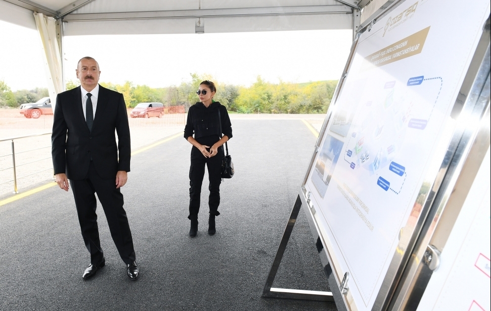 Präsident Ilham Aliyev Grundstein für Leitstelle für digitale Umspannwerke