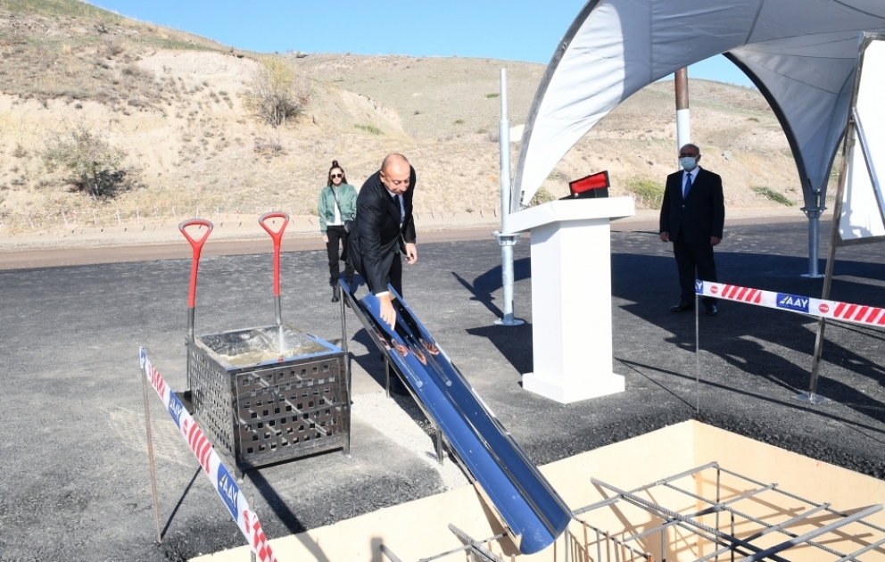 President Ilham Aliyev and First Lady Mehriban Aliyeva visited Gubadli district  Foundation stone for Khanlıg-Gubadli highway was laid