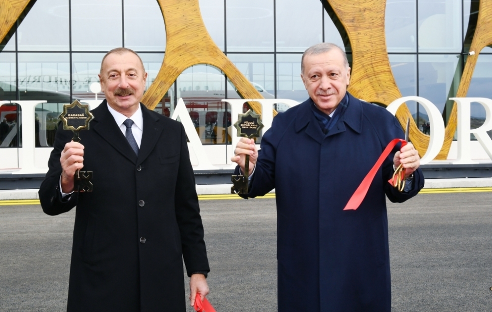 Cérémonie d’inauguration de l’Aéroport international de Fuzouli 
Les présidents Ilham Aliyev et Recep Tayyip Erdogan ont été présents à la cérémonie