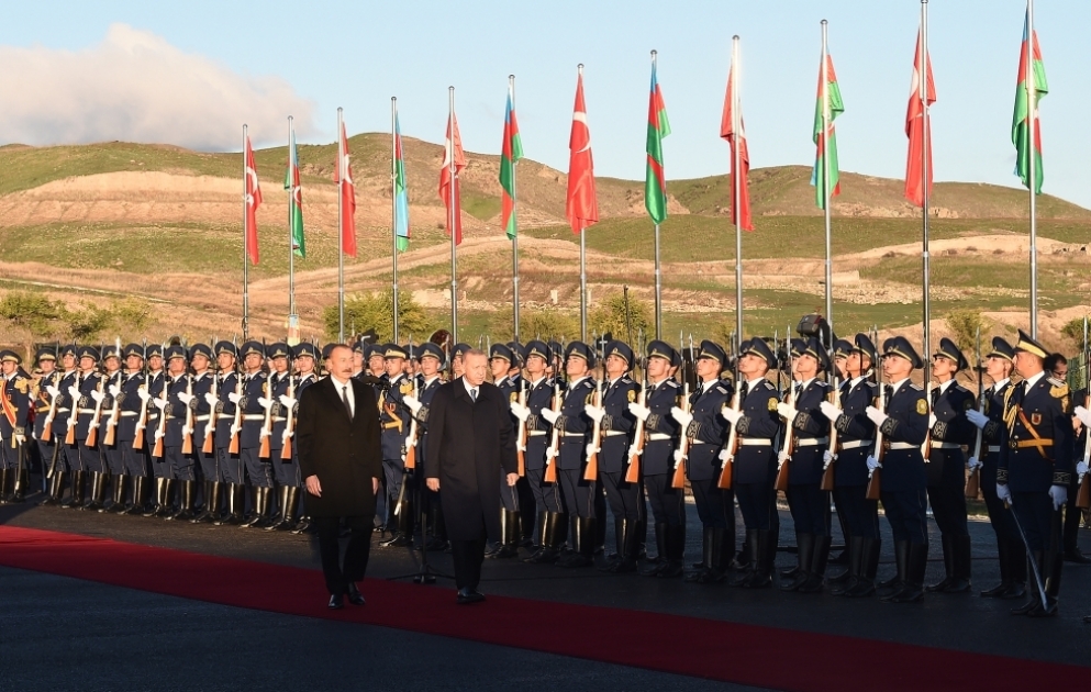 Türkiyə Prezidenti Rəcəb Tayyib Ərdoğanın Zəngilanın Ağalı kəndində rəsmi qarşılanma mərasimi olub