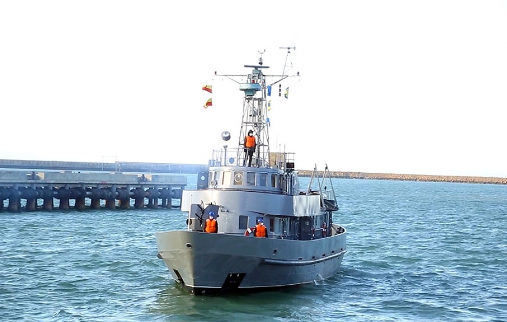 The Azerbaijan Naval Forces held a contest for the title of "Best Ship Division"