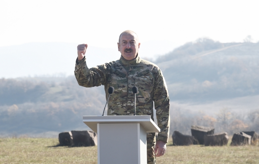 Azərbaycan Prezidenti, Silahlı Qüvvələrin Ali Baş Komandanı İlham Əliyev Şuşada hərbçilər qarşısında çıxış edib