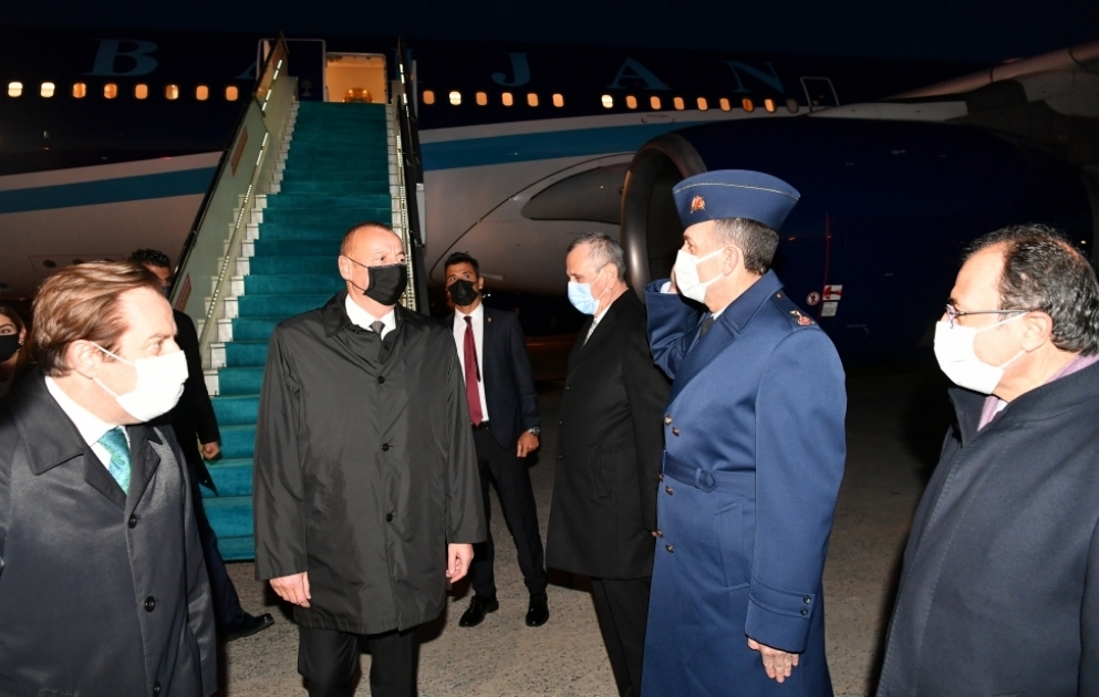 President Ilham Aliyev arrived in Turkey