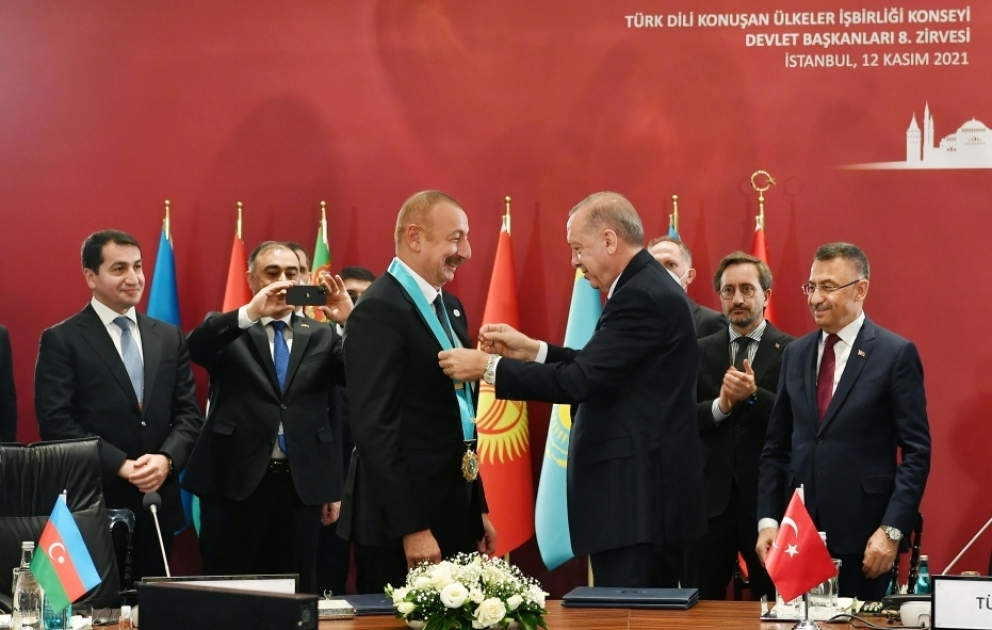 Prezident İlham Əliyevə Türk Dünyasının Ali Ordeni təqdim edilib