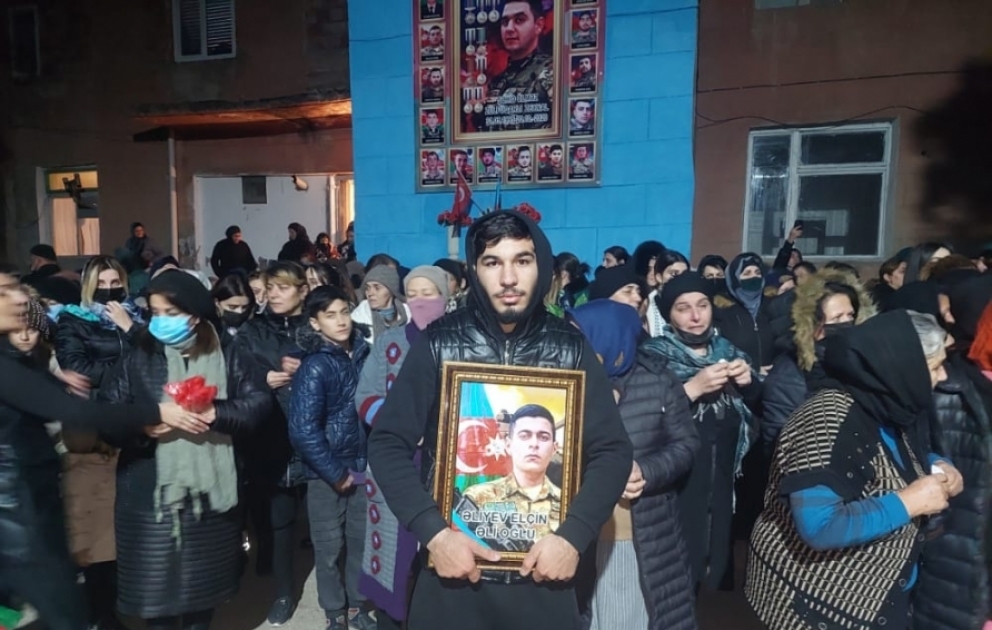 Şəhid əsgər Elçin Əliyev Şirvanda dəfn edilib