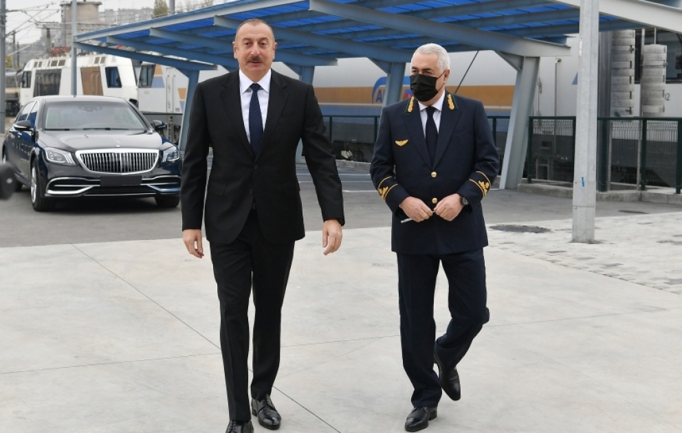 President Ilham Aliyev attended opening of new Bilajari locomotive depot
