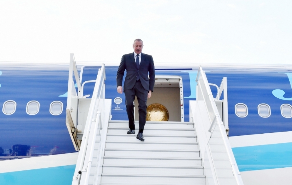 Prezident İlham Əliyev Soçi şəhərinə işgüzar səfərə gəlib